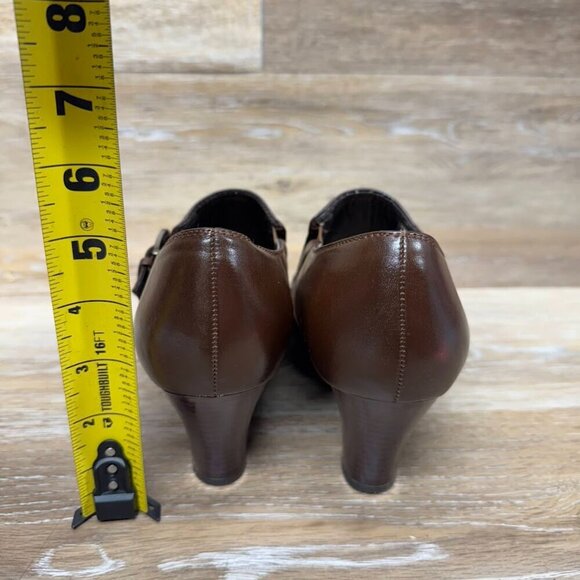 Pierre Dumas Brown Leather Buckle Accent Bootie Women's Size 8.5 - Picture 3 of 6